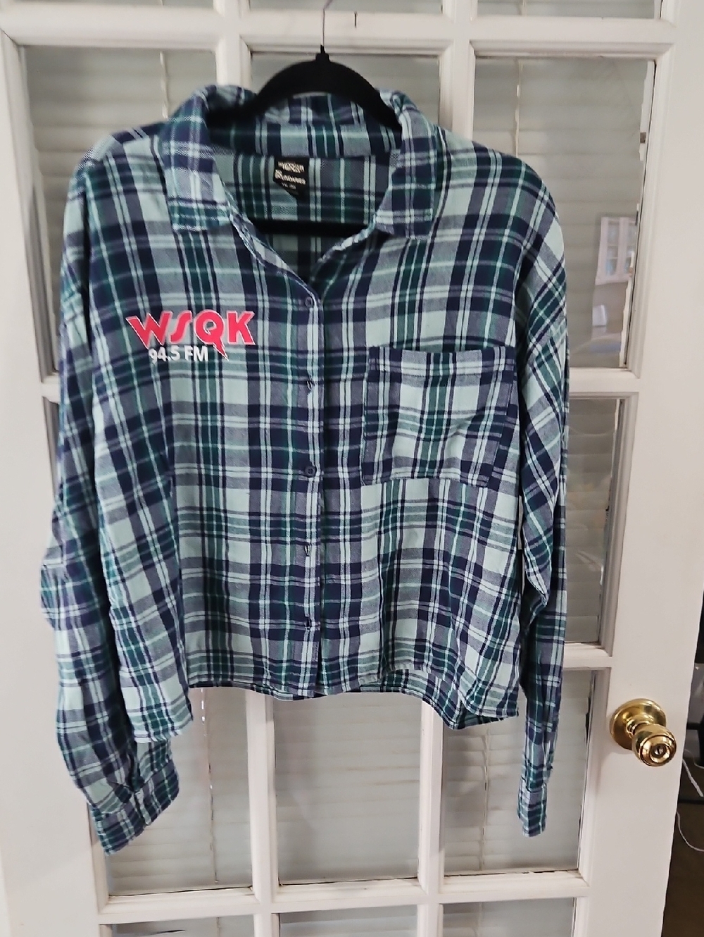 NWT Stranger Things Plaid Shirt in Navy & Mint. Sz XXL